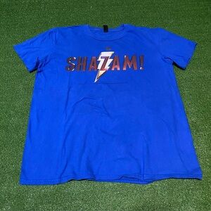 DC Comics Super Hero Shazam Movie Promo T-Shirt Anvil Size XL Blue